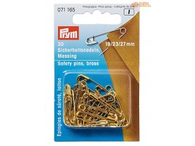 Safety pins PRYM 19/23/27 mm gold-coloured